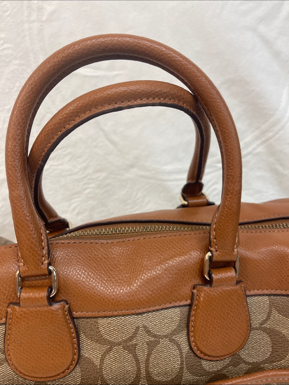 Coach Mini Bennett Satchel Signature Canvas smooth leather no strap - Picture 11 of 16